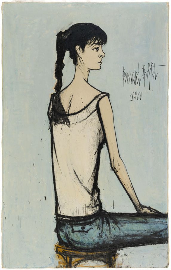 Annabel à la natte, 1960 130 x 81 cm, huile sur toile Musée d’Art moderne de la Ville de Paris © Julien Vidal / Musée d'Art moderne / Roger-Viollet © ADAGP, Paris 2016